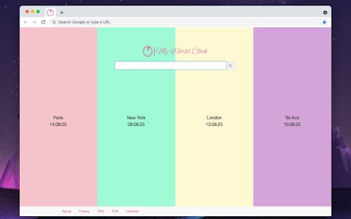 My World Clock from Chrome web store to be run with OffiDocs Chromium online My World Clock from Chrome web store to be run with OffiDocs Chromium online