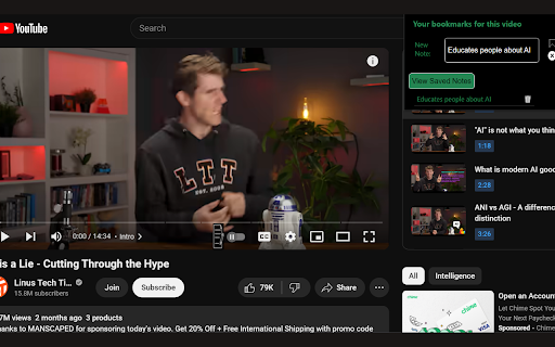 My YT Notes  from Chrome web store to be run with OffiDocs Chromium online