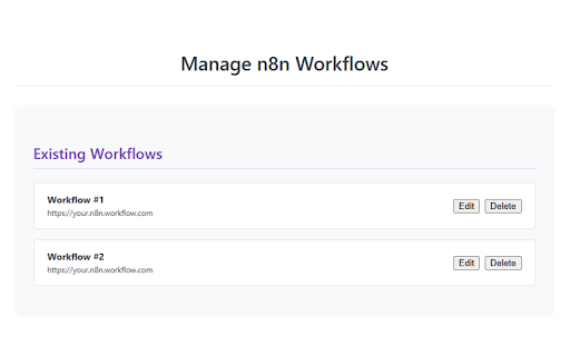 n8n Workflow Trigger  from Chrome web store to be run with OffiDocs Chromium online