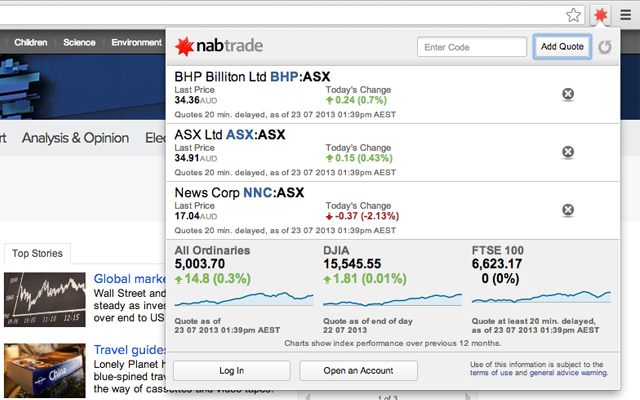 nabtrade market monitor  from Chrome web store to be run with OffiDocs Chromium online