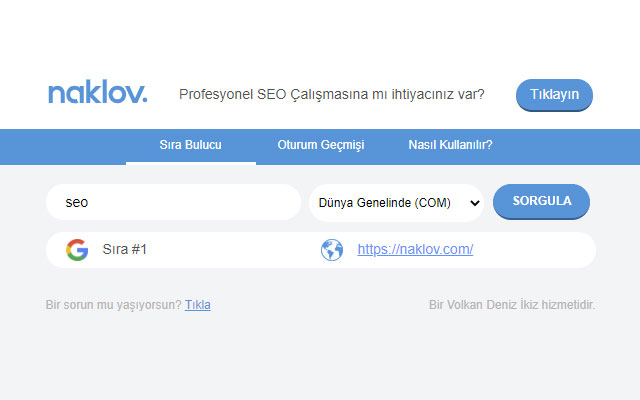 Naklov Google Sıra Bulucu  from Chrome web store to be run with OffiDocs Chromium online