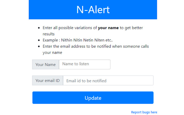 N Alert  from Chrome web store to be run with OffiDocs Chromium online