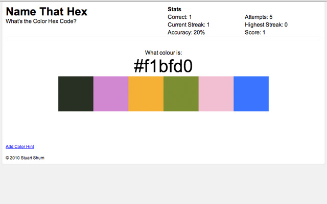 Name That Hex  from Chrome web store to be run with OffiDocs Chromium online
