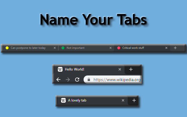 Name Your Tabs  from Chrome web store to be run with OffiDocs Chromium online