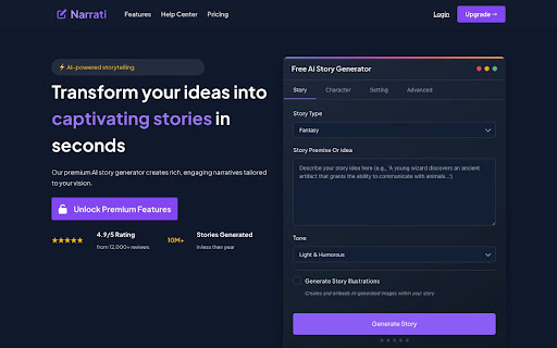 Narrati Snippets  from Chrome web store to be run with OffiDocs Chromium online
