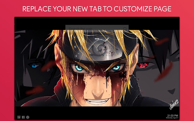 Naruto Shippuden Wallpaper HD Custom New Tab  from Chrome web store to be run with OffiDocs Chromium online