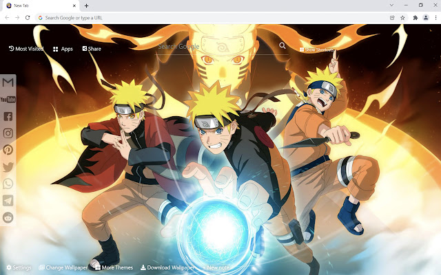 Naruto Uzumaki Wallpaper HD New Tab  from Chrome web store to be run with OffiDocs Chromium online