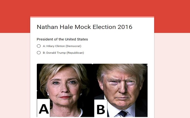 Nathan Hale Vote 2016  from Chrome web store to be run with OffiDocs Chromium online
