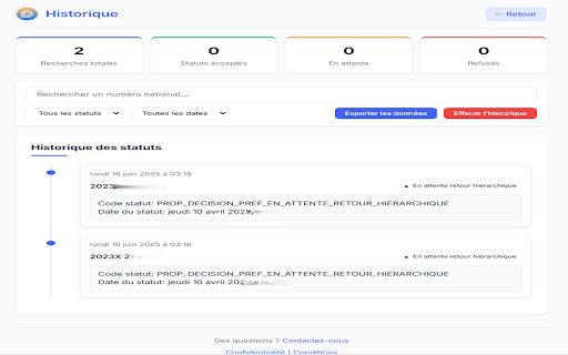 NatStatus Suivi Visuel ANEF  Démarches  from Chrome web store to be run with OffiDocs Chromium online