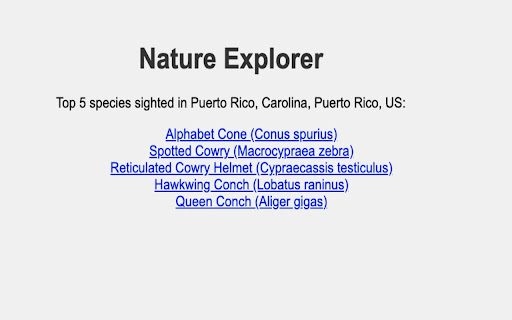 Nature Explorer  from Chrome web store to be run with OffiDocs Chromium online