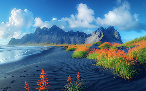 nature landscape with black sand beach  from Chrome web store to be run with OffiDocs Chromium online