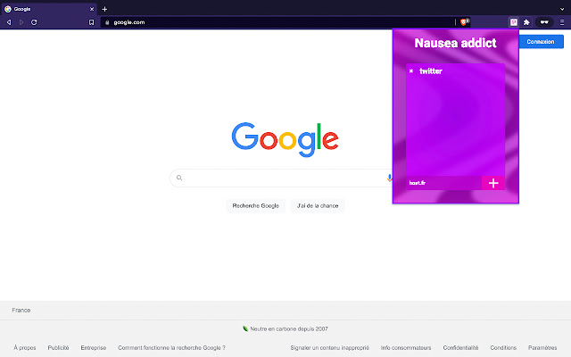Nausea addict  from Chrome web store to be run with OffiDocs Chromium online