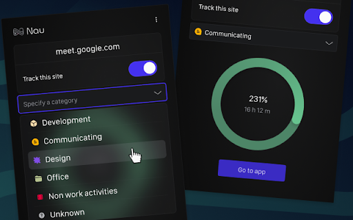 Nau Time Tracker  from Chrome web store to be run with OffiDocs Chromium online