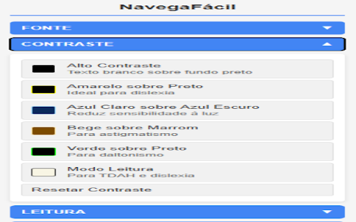NavegaFácil  from Chrome web store to be run with OffiDocs Chromium online