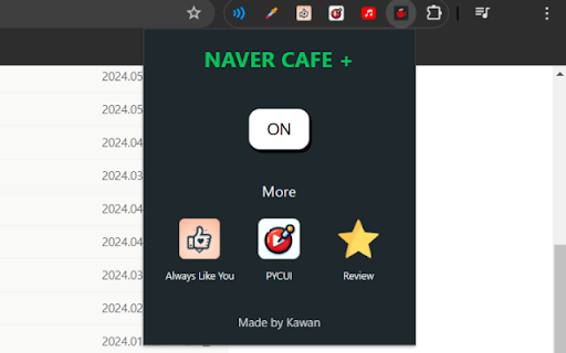 NAVER CAFE PLUS  from Chrome web store to be run with OffiDocs Chromium online