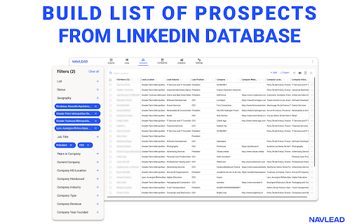 Navlead  from Chrome web store to be run with OffiDocs Chromium online