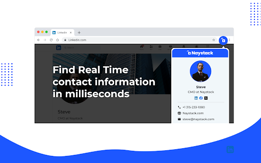 Naystack Contact information finder  from Chrome web store to be run with OffiDocs Chromium online