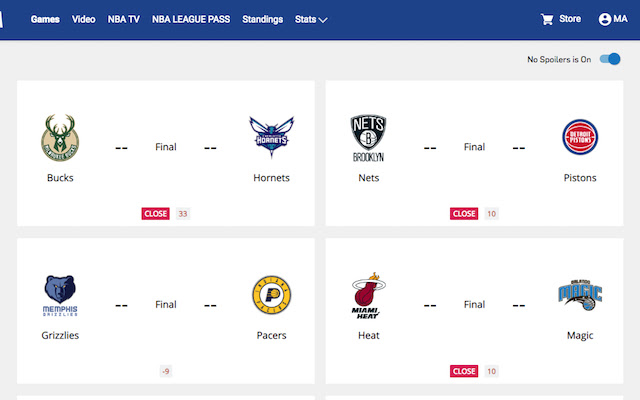 NBA Close Games  from Chrome web store to be run with OffiDocs Chromium online