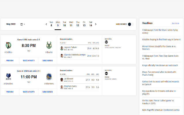 NBA.com Timezone Converter Extension  from Chrome web store to be run with OffiDocs Chromium online