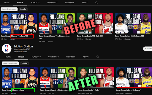 NBA Recaps Spoiler Free  from Chrome web store to be run with OffiDocs Chromium online