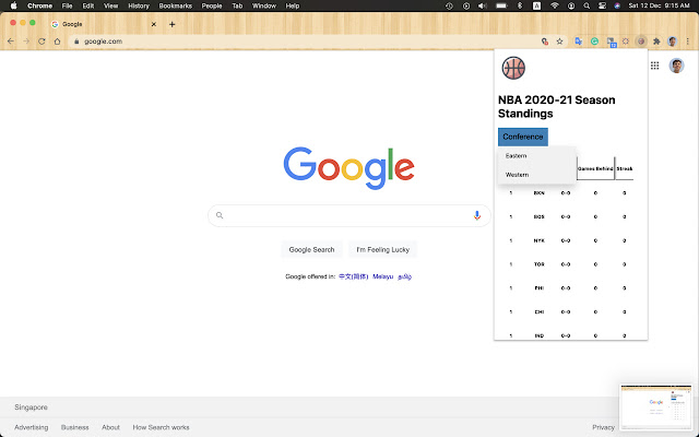 NBA Standings Extension  from Chrome web store to be run with OffiDocs Chromium online