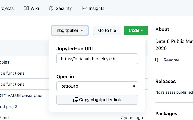 nbgitpuller Link generator  from Chrome web store to be run with OffiDocs Chromium online