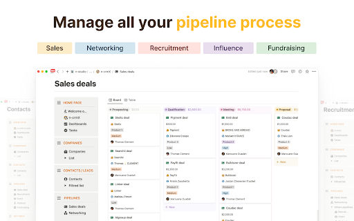 n crm v2: Notion CRM sync with LinkedIn  from Chrome web store to be run with OffiDocs Chromium online