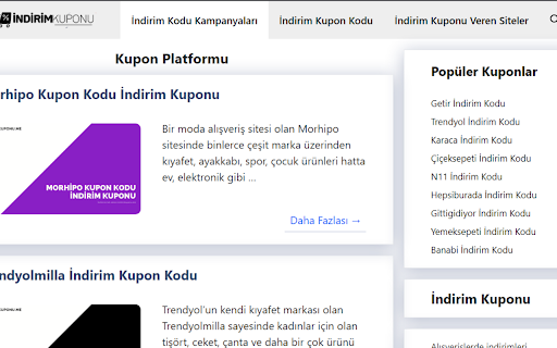 İndirim Kuponu  from Chrome web store to be run with OffiDocs Chromium online