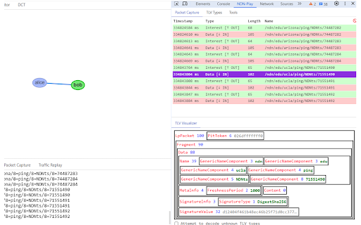 NDN Play Devtools  from Chrome web store to be run with OffiDocs Chromium online