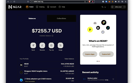NEAR Wallet in dark mode from Chrome web store to be run with OffiDocs Chromium online NEAR Wallet in dark mode from Chrome web store to be run with OffiDocs Chromium online