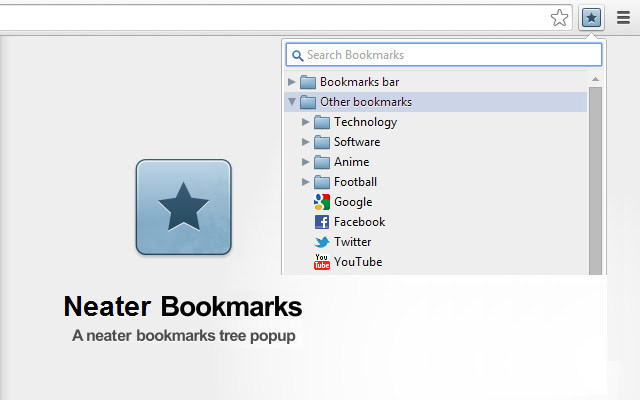 Neater Bookmarks  from Chrome web store to be run with OffiDocs Chromium online