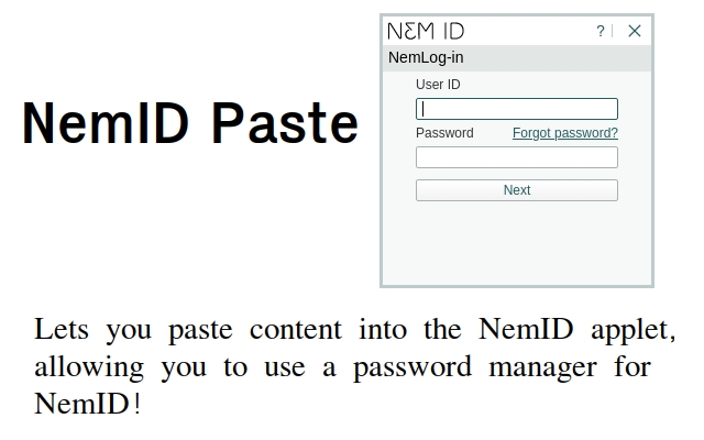 NemID paste  from Chrome web store to be run with OffiDocs Chromium online