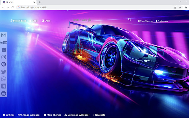 Neon Cars Wallpaper  from Chrome web store to be run with OffiDocs Chromium online