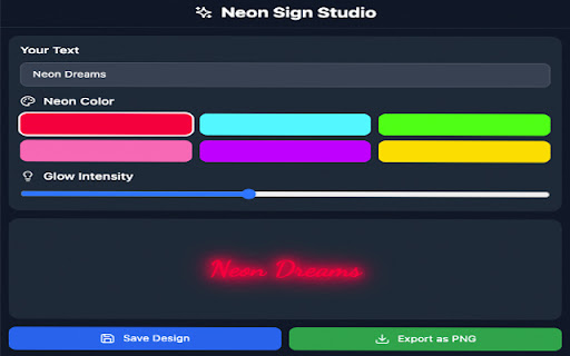 Neon Sign Studio  from Chrome web store to be run with OffiDocs Chromium online