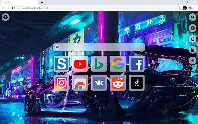 Neon Super Car HD Wallpaper New Tab из интернет-магазина Chrome будет работать с OffiDocs Chromium онлайн
