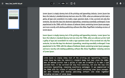 Neon Tetra GenPDF  from Chrome web store to be run with OffiDocs Chromium online