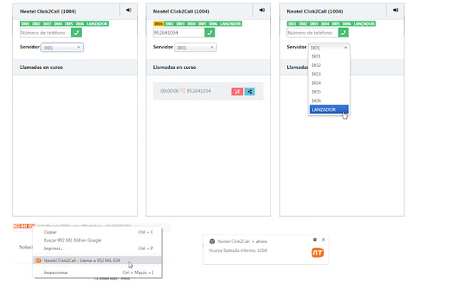 Neotel Click2Call  from Chrome web store to be run with OffiDocs Chromium online
