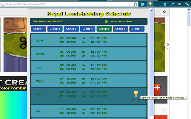 Nepal Loadshedding  from Chrome web store to be run with OffiDocs Chromium online
