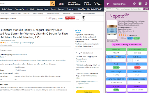 Nepeto  from Chrome web store to be run with OffiDocs Chromium online