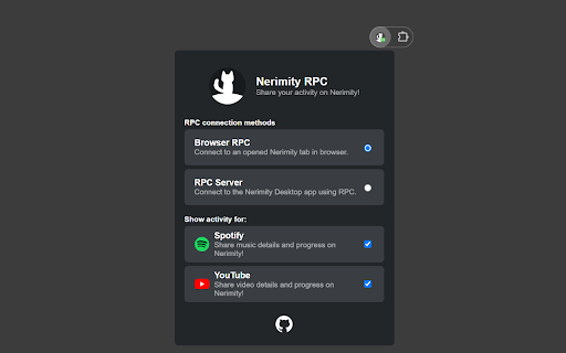 Nerimity RPC  from Chrome web store to be run with OffiDocs Chromium online