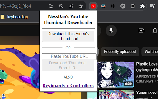 NessDans YouTube Thumbnail Downloader  from Chrome web store to be run with OffiDocs Chromium online