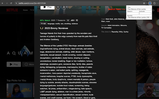 Netflix + DTDD  from Chrome web store to be run with OffiDocs Chromium online