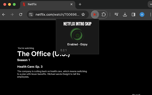 Netflix Intro Skip  from Chrome web store to be run with OffiDocs Chromium online