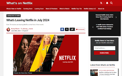 Netflix Leaving Soon  from Chrome web store to be run with OffiDocs Chromium online