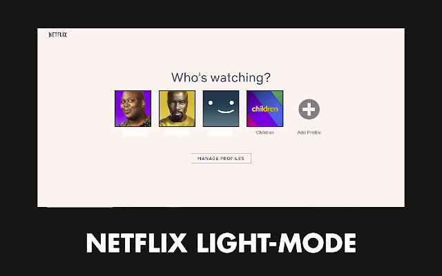 Netflix Light Mode  from Chrome web store to be run with OffiDocs Chromium online