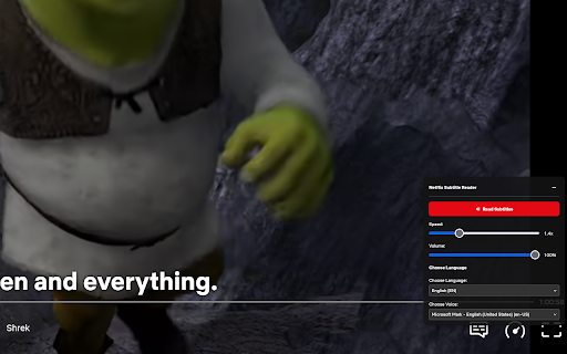 Netflix Subtitle Reader  from Chrome web store to be run with OffiDocs Chromium online