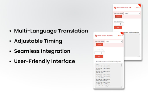 Netflix Subtitles Translator  from Chrome web store to be run with OffiDocs Chromium online