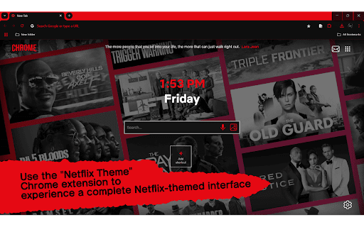 Netflix Theme Cinematic Scarlet  from Chrome web store to be run with OffiDocs Chromium online