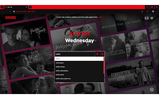 Netflix Theme Extension Cinematic Scarlet  from Chrome web store to be run with OffiDocs Chromium online