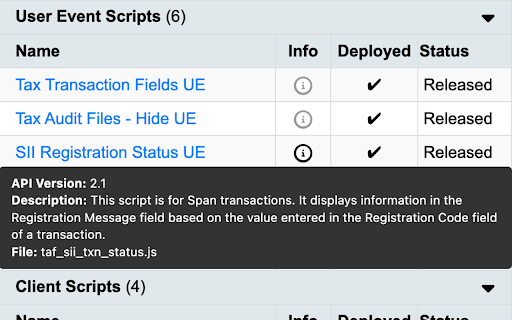 NetSuite Script Deployments  from Chrome web store to be run with OffiDocs Chromium online